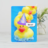 Invitation Canards Jaunes Pour Anniversaire Pool Party (Debout devant)