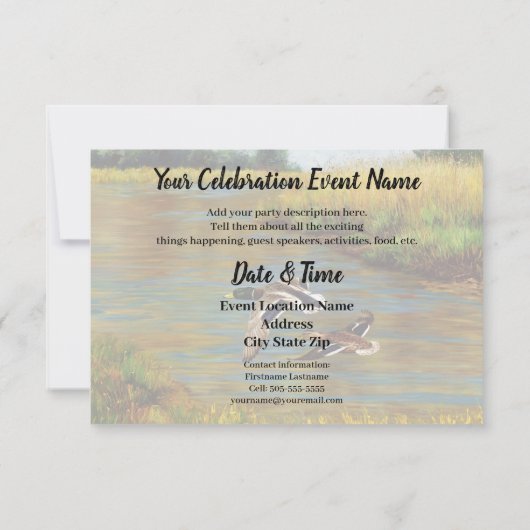 Invitation Canards-Majards Survolant L'Étang (Dos)