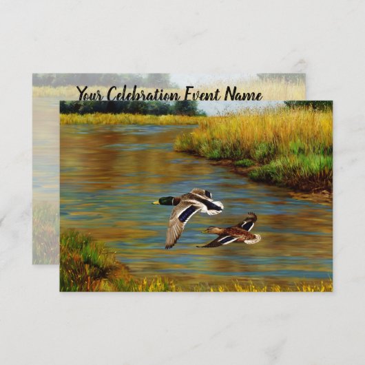 Invitation Canards-Majards Survolant L'Étang (Devant / Derrière)