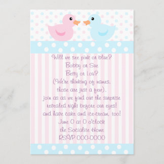 Invitation Canards roses et bleus