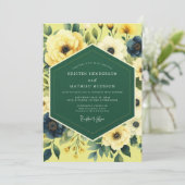 Invitation Canary Indigo Painterly Wedding (Debout devant)