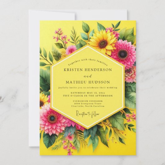 Invitation Canary Joyful Summer Wedding (Devant)