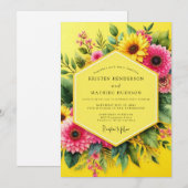 Invitation Canary Joyful Summer Wedding (Devant / Derrière)