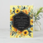 Invitation Canary Noir Artistic Wedding (Debout devant)
