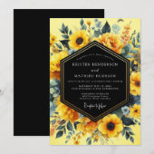 Invitation Canary Noir Artistic Wedding (Devant / Derrière)