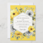 Invitation Canary Slate Summer Flora Wedding (Devant)