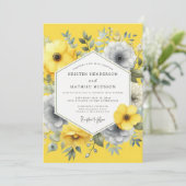 Invitation Canary Slate Summer Flora Wedding (Debout devant)