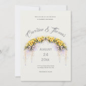 Invitation Canary Yellow Romantic Freesia  Floral Wedding (Devant)