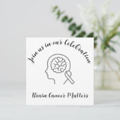 Invitation Cancer du cerveau Ruban gris Fin du traitement (Debout devant)