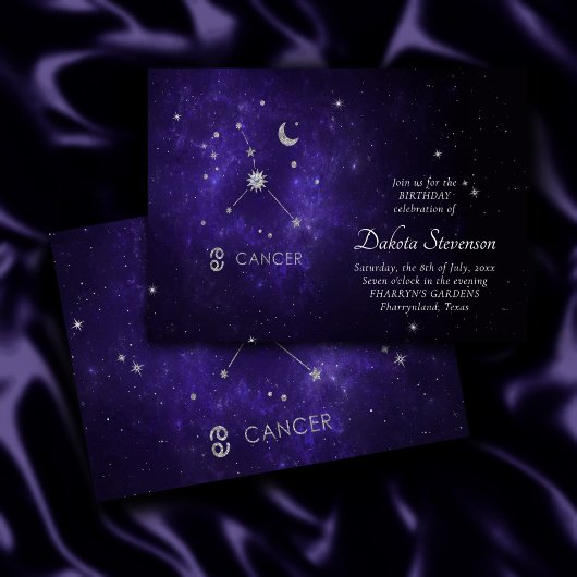 Invitation Cancer du pourpre du zodiaque | Horoscope d'astrol