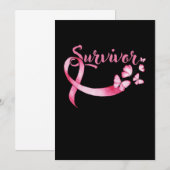 Invitation Cancer du sein Survivant Sensibilisation au cancer (Devant / Derrière)