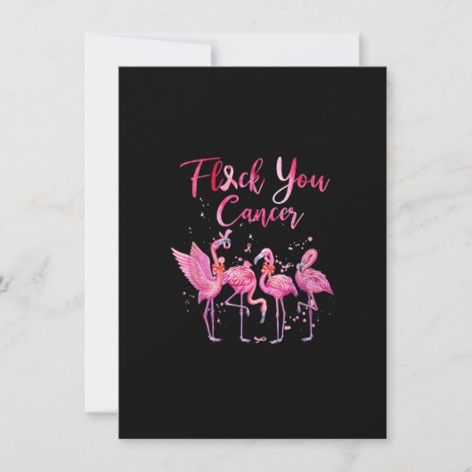 Invitation Cancer Flamant rose rose Cancer du sein Aware (Devant)