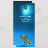 Invitation CANCER OPALE, saphir jaune clair bleu (Devant / Derrière)