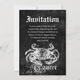 Invitation Cancer Vintage du zodiaque