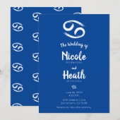 Invitation CANCER Zodiac Astrologie Été Juin Juillet Mariage (Devant / Derrière)