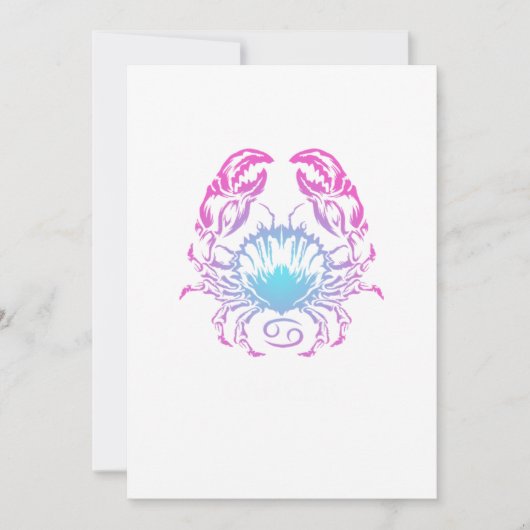 Invitation Cancer Zodiac Signe Le Crabe Design Cadeau Anniver (Devant)