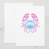 Invitation Cancer Zodiac Signe Le Crabe Design Cadeau Anniver (Devant / Derrière)