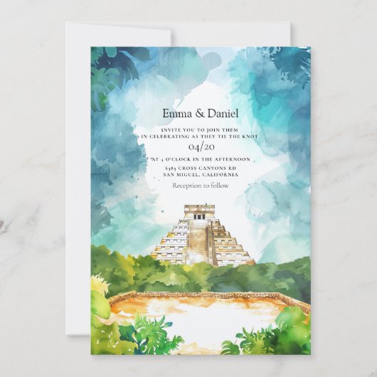 Invitation Cancun Mexique Destination Mariage (Devant)