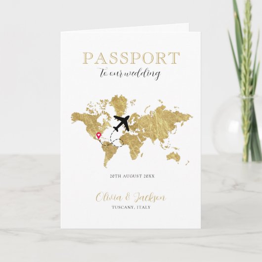 Invitation Cancun Mexique Destination Mariage Passeport (Devant)