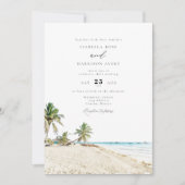 Invitation CANCUN Mexique Watercolor Beach Mariage (Devant)