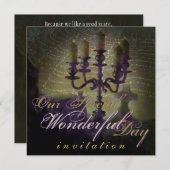 Invitation Candelabra Dark Romance Halloween Mariage (Devant / Derrière)