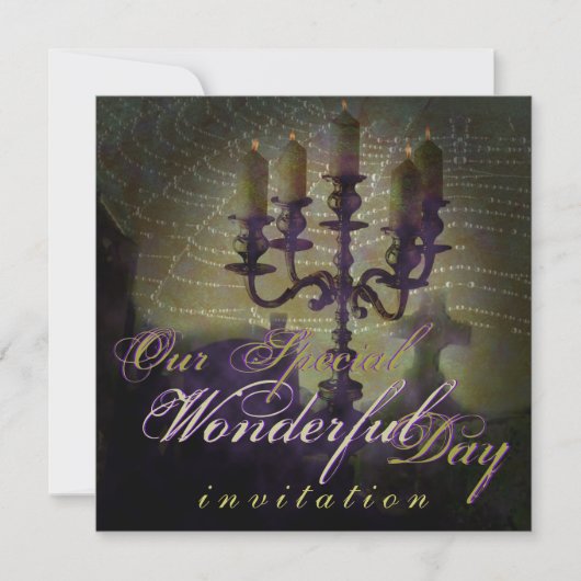 Invitation Candelabra Dark Romance Halloween Mariage (Devant)