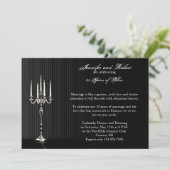 Invitation Candelabre gothique à rayures pour mariage et anni (Debout devant)