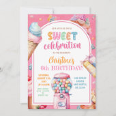 Invitation Candies Pastel colorées Douceur Célébration Annive (Devant)