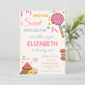 Invitation Candy Birthday Sweet Celebration Candy land (Debout devant)