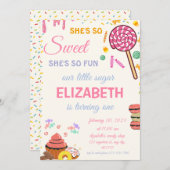 Invitation Candy Birthday Sweet Celebration Candy land (Devant / Derrière)