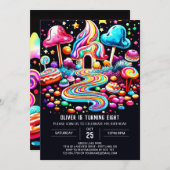 Invitation Candy Boho Printable Anniversaire (Devant / Derrière)