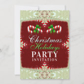 Invitation Candy Cane Christmas Holidays Party  (Devant)