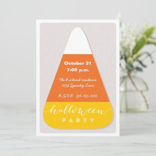 Invitation Candy Corn Halloween Party (Debout devant)