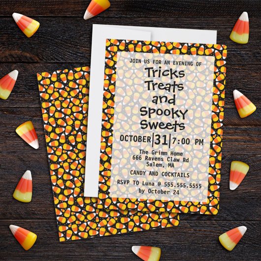Invitation Candy Corn Motif Halloween Party