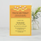 Invitation Candy Corn Trick ou Traiter la fête d'Halloween (Debout devant)