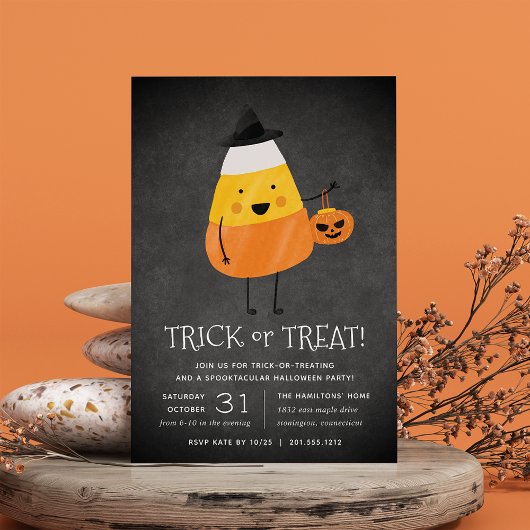 Invitation Candy Corn Trick ou Treat Halloween Party