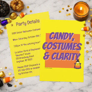 Invitation Candy, Costumes et Clarté Fête d'Halloween sobre