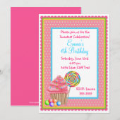 Invitation Candy Cupcake (Devant / Derrière)