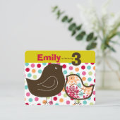 Invitation Candy Damask Chicks Fille Anniversaire Fête Invita (Debout devant)