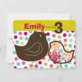 Invitation Candy Damask Chicks Fille Anniversaire Fête Invita (Devant)