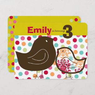 Invitation Candy Damask Chicks Fille Anniversaire Fête Invita