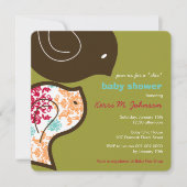 Invitation Candy Damask Chicks mignonne Baby shower Invitatio (Devant)