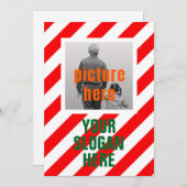 INVITATION CANDY DE NOËL CUSTOMISÉ ROUGE BLANC PERSONNALISÉ (Devant / Derrière)