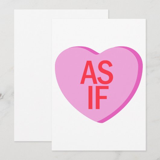 Invitation Candy Heart - COMME SI (Devant / Derrière)