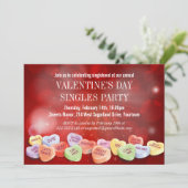 Invitation Candy Hearts Saint Valentin (Debout devant)