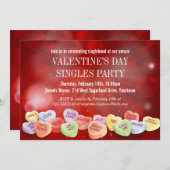 Invitation Candy Hearts Saint Valentin (Devant / Derrière)