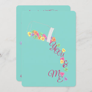 Invitation Candy Hearts You & Me Fête de la douche