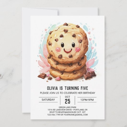 Invitation Candy Kids Modern Cookies Anniversaire (Devant)
