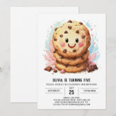 Invitation Candy Kids Modern Cookies Anniversaire (Devant / Derrière)