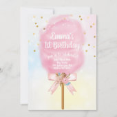 Invitation Candy Land Cotton Candy Anniversaire (Devant)